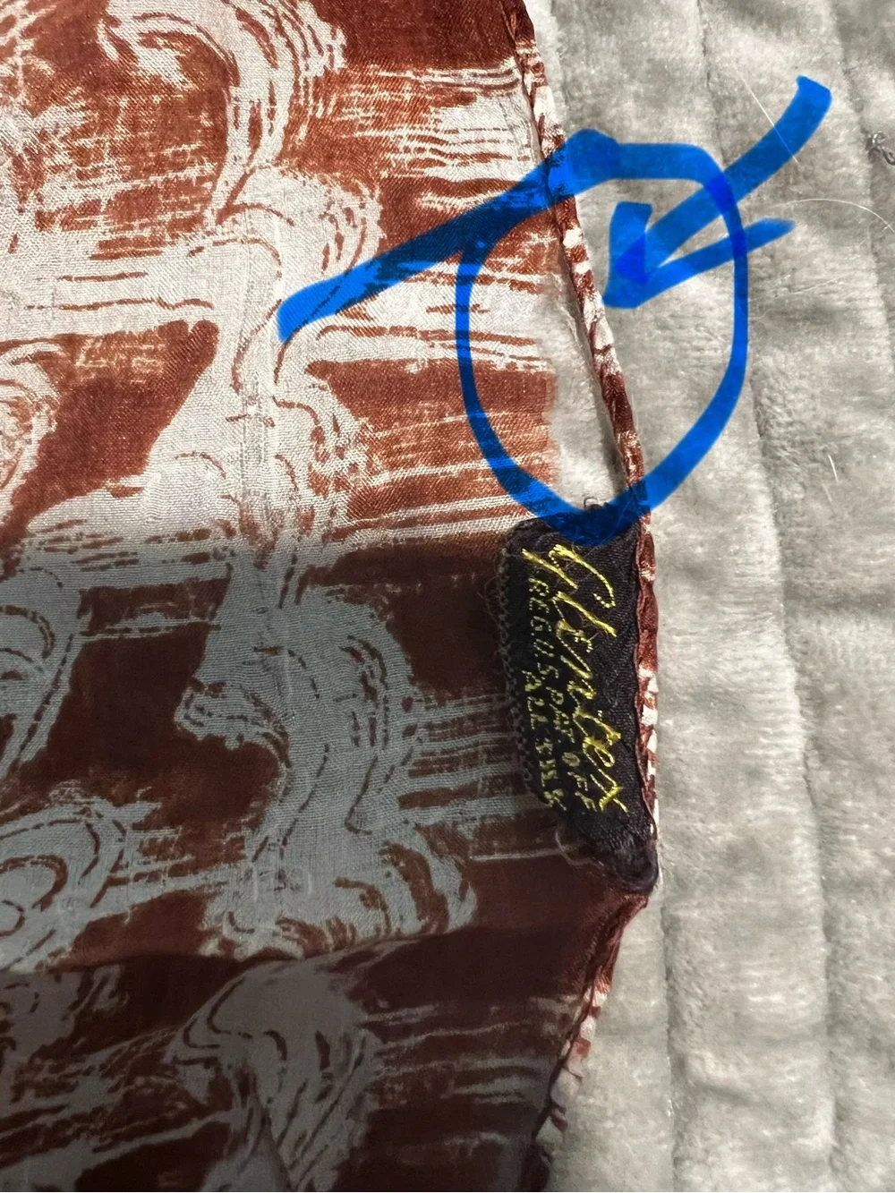 Glentex Turquoise Ballerina Print Scarf with Orange and Yellow Circles